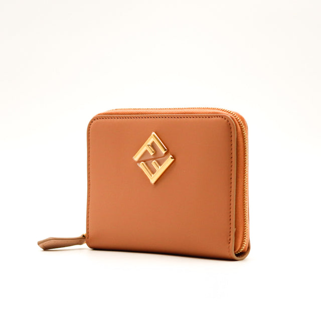 Le Portefeuille zippé Fendi Diamonds Rose