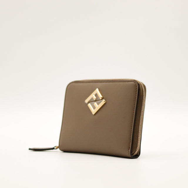 Le Portefeuille zippé Fendi Diamonds Beige