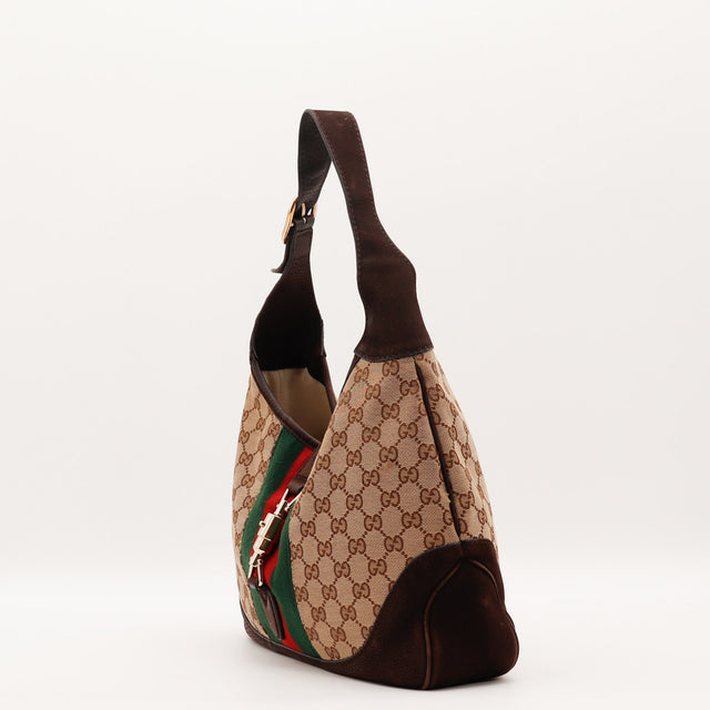 Sac Gucci Jackie Web vue de dos toile monogrammée occasion authentique — AMANA Vintage