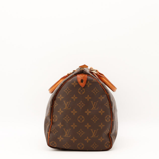Vue de côté Louis Vuitton Speedy 35 Toile Monogramme occasion authentique — AMANA Vintage