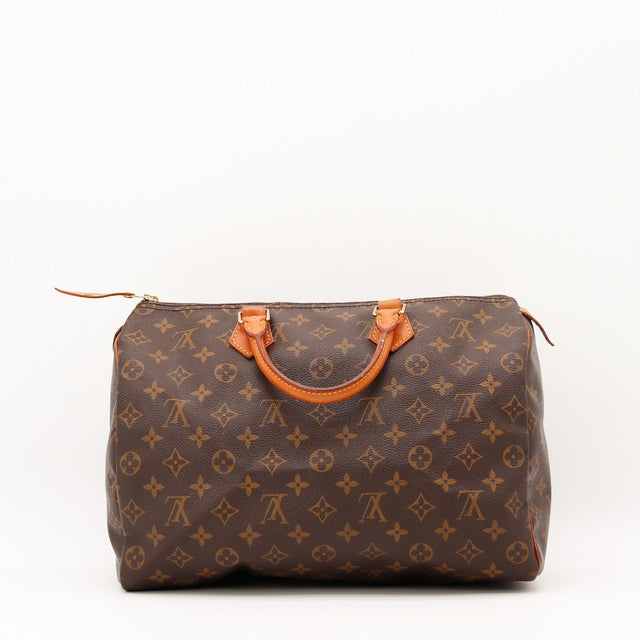 Vue de l'intérieur Louis Vuitton Speedy 35 Toile Monogramme occasion authentique — AMANA Vintage