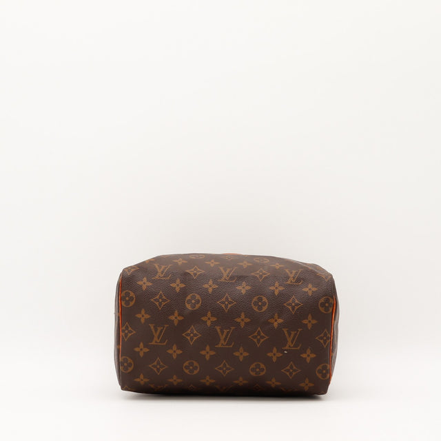 Détail de la fermeture Louis Vuitton Speedy 25 Toile Monogramme occasion authentique — AMANA Vintage