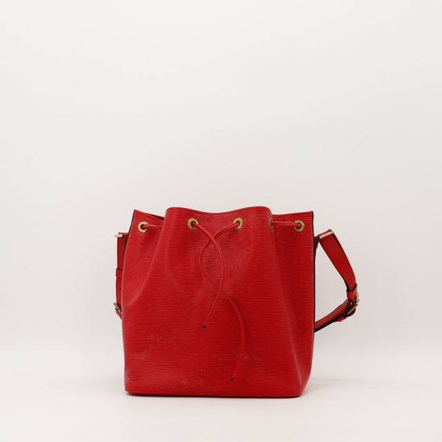 Sac Louis Vuitton Petit Noé cuir Epi rouge vue de face occasion authentique — AMANA Vintage