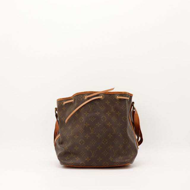 Sac Louis Vuitton Petit Noé toile Monogram vue de face patine caramel occasion authentique — AMANA Vintage