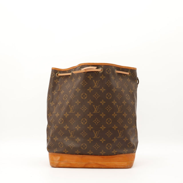Sac Louis Vuitton Noé toile Monogram vue de face patine caramel occasion authentique — AMANA Vintage