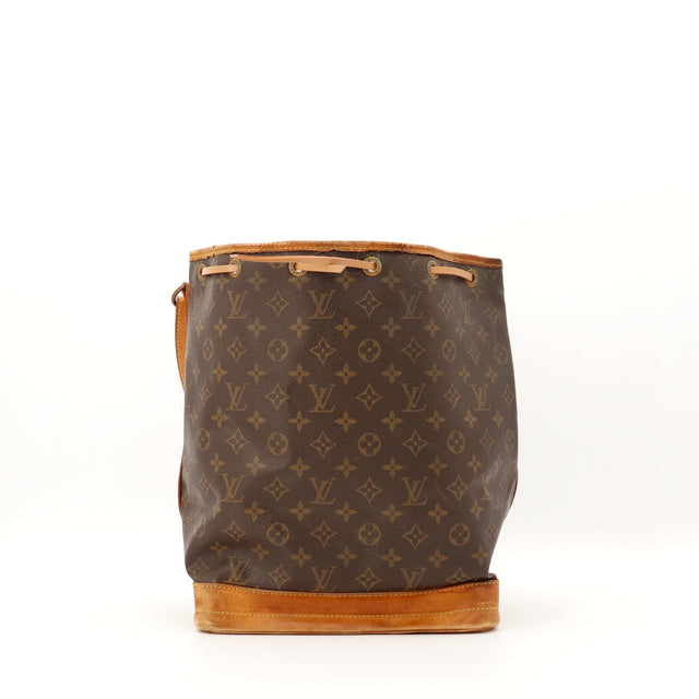 Sac Louis Vuitton Noé toile Monogram vue de face patine caramel occasion authentique — AMANA Vintage