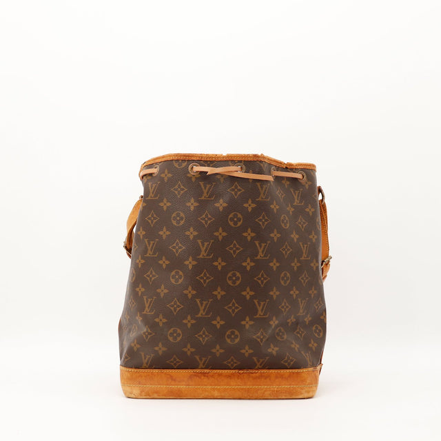 Sac Louis Vuitton Noé toile Monogram vue de face patine caramel occasion authentique — AMANA Vintage