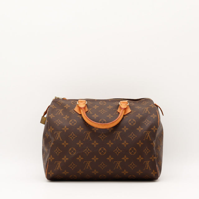 Vue de l'intérieur Louis Vuitton Speedy 30 Toile Monogramme occasion authentique — AMANA Vintage