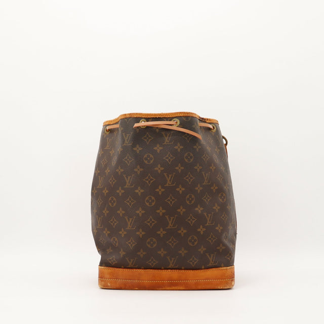 Sac Louis Vuitton Noé toile Monogram vue de face patine caramel occasion authentique — AMANA Vintage