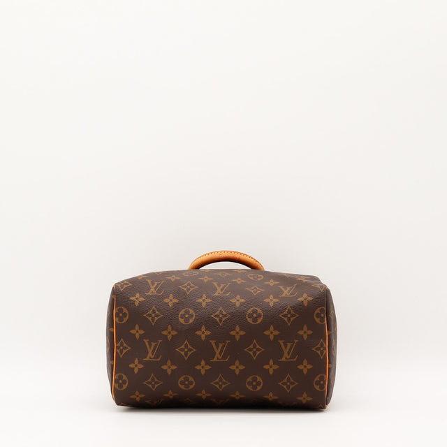 Détail de la fermeture éclair Louis Vuitton Speedy 25 Toile Monogramme occasion authentique — AMANA Vintage