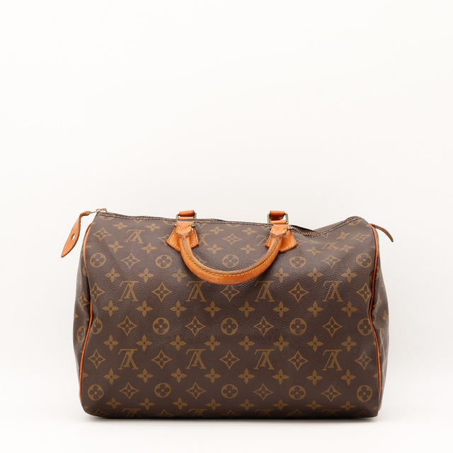 Vue de l'intérieur Louis Vuitton Speedy 35 Toile Monogramme occasion authentique — AMANA Vintage