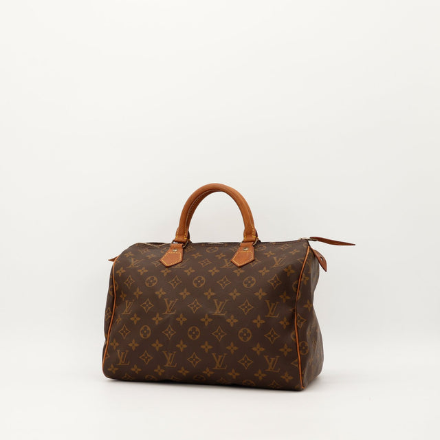 Louis Vuitton Speedy 30 trois quarts toile Monogram cuir vachette — AMANA Vintage
