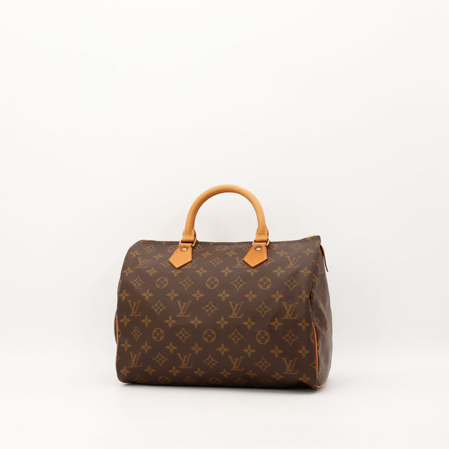 Louis Vuitton Speedy 30 trois quarts toile Monogram patine claire — AMANA Vintage