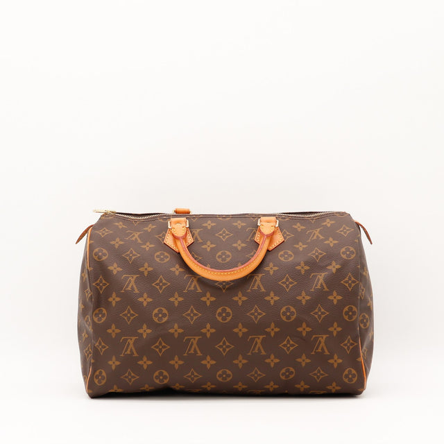 Vue de l'intérieur Louis Vuitton Speedy 35 Toile Monogramme occasion authentique — AMANA Vintage