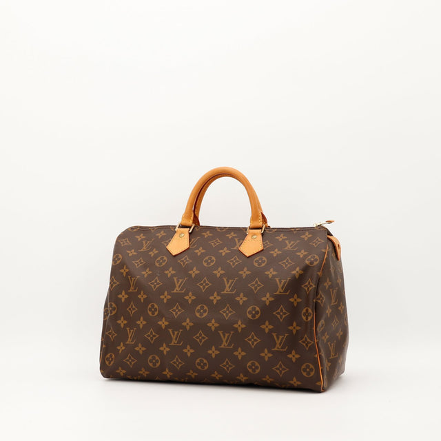 Louis Vuitton Speedy 35 Monogram trois quarts anses cuir vachette — AMANA Vintage