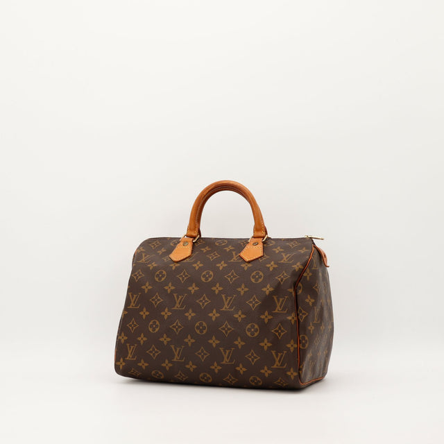 Louis Vuitton Speedy 30 trois quarts toile Monogram cuir vachette — AMANA Vintage