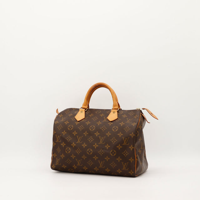 Louis Vuitton Speedy 30 trois quarts toile Monogram patine claire — AMANA Vintage