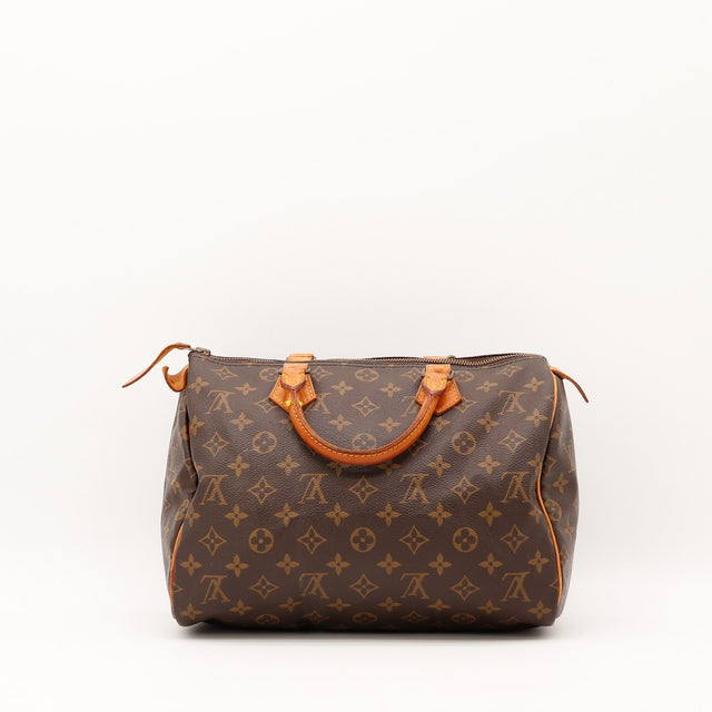 Vue de l'intérieur Louis Vuitton Speedy 30 Toile Monogramme occasion authentique — AMANA Vintage