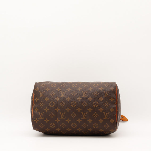 Détail de la tirette Louis Vuitton Speedy 30 Toile Monogramme occasion authentique — AMANA Vintage