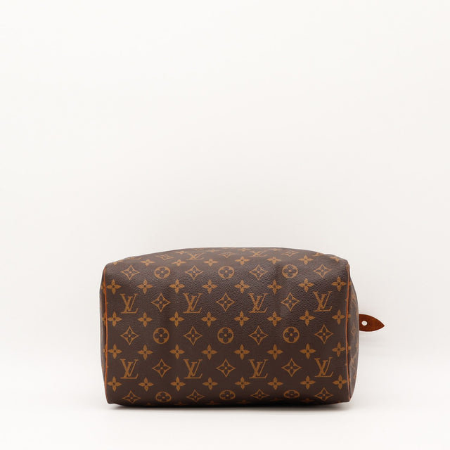 Détail des anses Louis Vuitton Speedy 30 cuir vachette occasion authentique — AMANA Vintage