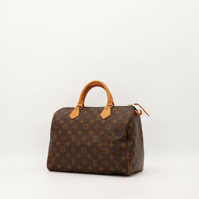 Louis Vuitton Speedy 30 trois quarts toile Monogram anses cuir vachette — AMANA Vintage
