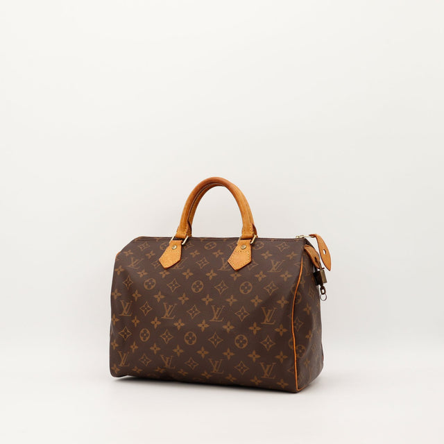 Louis Vuitton Speedy 30 trois quarts cuir vachette patine claire — AMANA Vintage