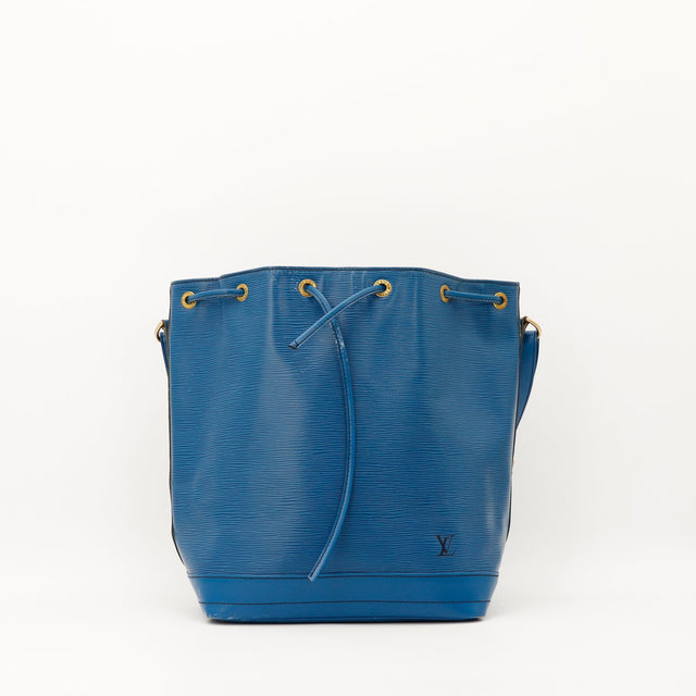 Sac Louis Vuitton Noé Epi bleu vue de face occasion authentique — AMANA Vintage