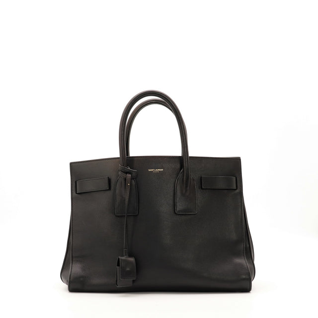 Sac Saint Laurent Sac de Jour Small cuir noir vue de face occasion authentique — AMANA Vintage