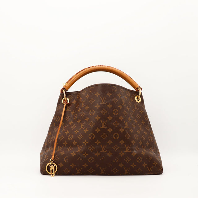 Louis Vuitton Artsy MM vue arrière toile Monogram breloque cuir vachette — AMANA Vintage