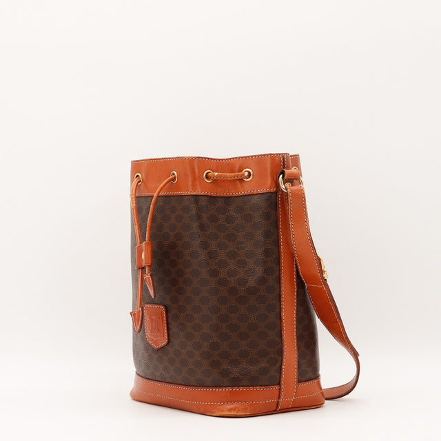 Sac Céline Seau Macadam toile Macadam marron vue de dos occasion authentique — AMANA Vintage