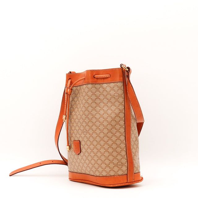 Sac Céline Seau Macadam toile Macadam beige vue de dos occasion authentique — AMANA Vintage