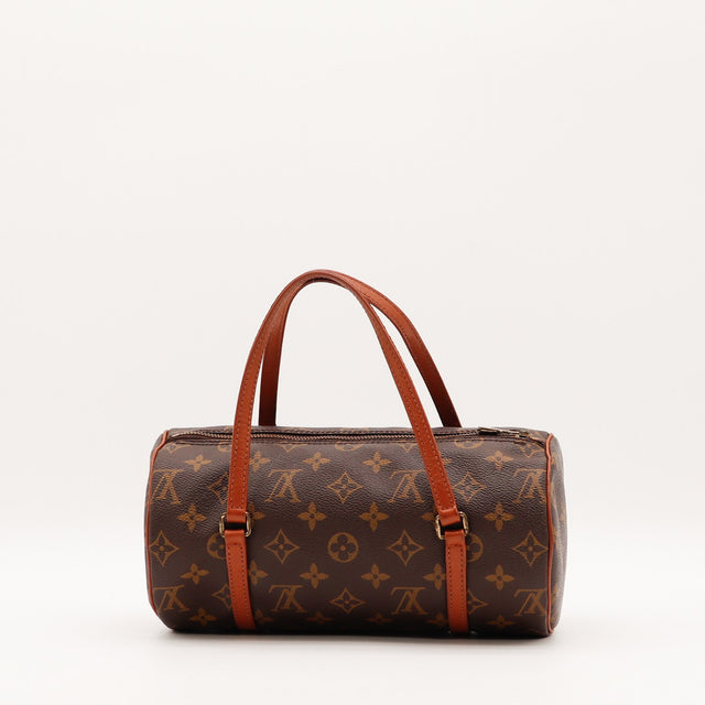 Vue de côté Louis Vuitton Papillon 26 Toile Monogramme occasion authentique — AMANA Vintage