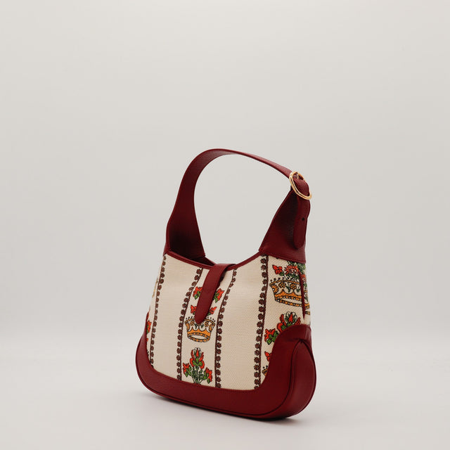 Gucci New Jackie Music Is Mine vue de trois quarts dos anse ajustable cuir bordeaux — AMANA Vintage