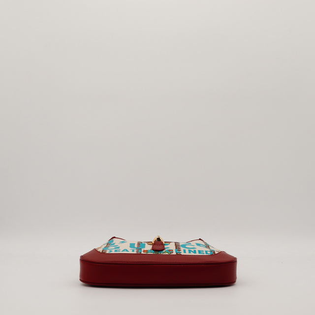 Gucci New Jackie Music Is Mine vue du dessous fond cuir bordeaux propre — AMANA Vintage
