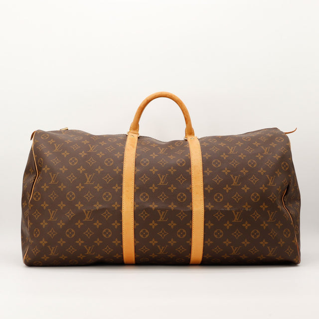 Sac de voyage Louis Vuitton Keepall 60 toile Monogram vue de face occasion authentique — AMANA Vintage