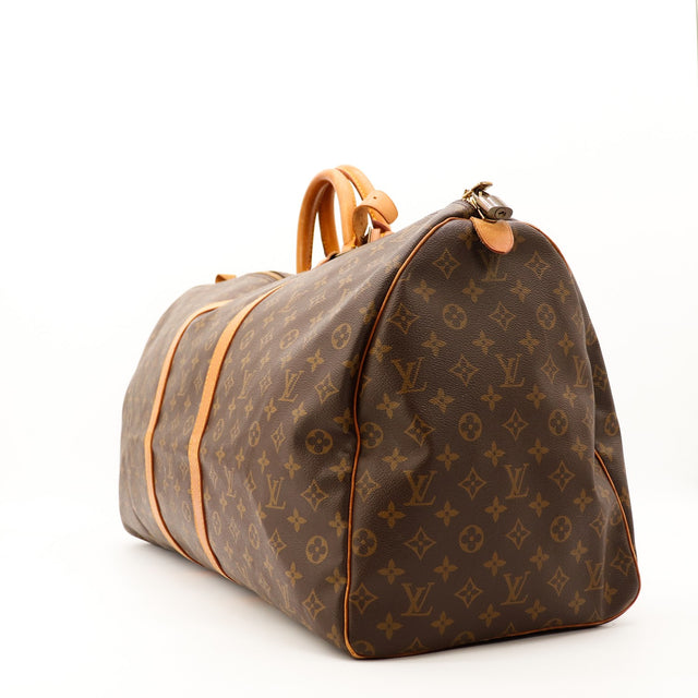 Louis Vuitton Keepall 60 vue de trois quarts bandouliere incluse toile Monogram — AMANA Vintage