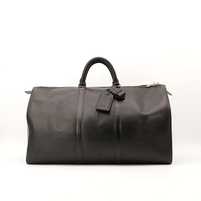 Sac de voyage Louis Vuitton Keepall 45 cuir Epi Noir vue de face occasion authentique — AMANA Vintage