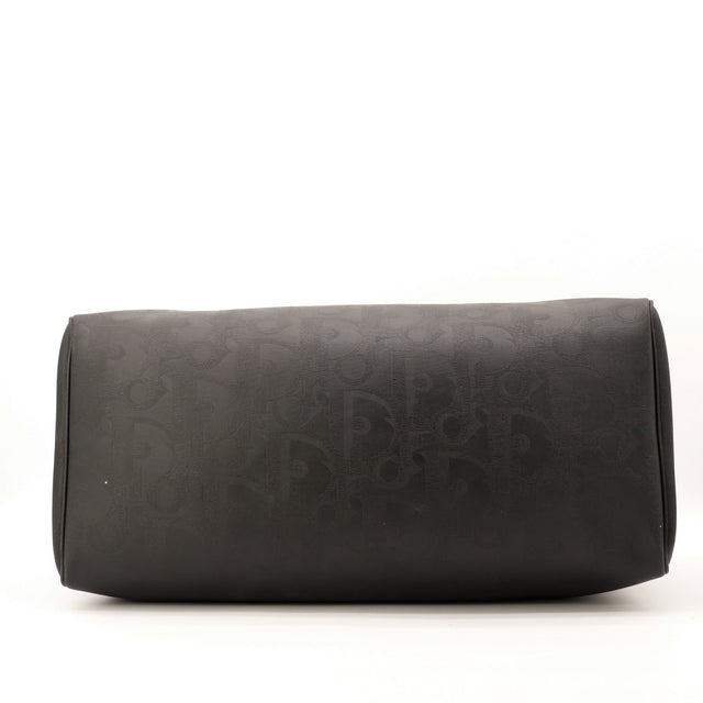 Vue du dessous sac Boston Trotter Christian Dior toile Oblique noire — AMANA Vintage