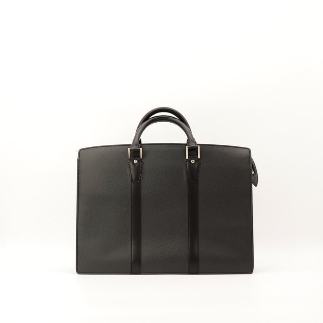 Porte-Documents Rosan Louis Vuitton cuir Taïga noir vue de face occasion authentique — AMANA Vintage