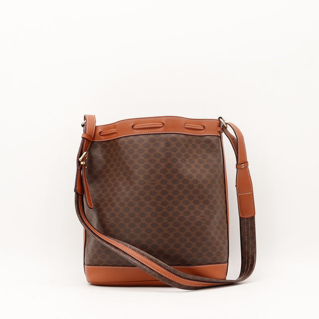 Sac Céline Seau Macadam toile Macadam marron vue de profil occasion authentique — AMANA Vintage
