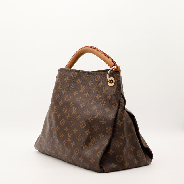 Louis Vuitton Artsy MM vue de trois quarts gauche toile Monogram anse tressée — AMANA Vintage