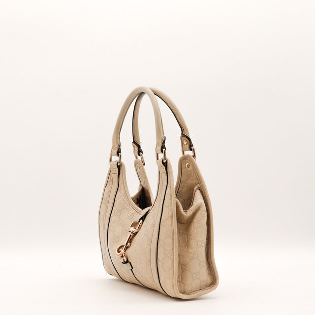 Sac Gucci Hobo cuir Guccissima beige vue de dos occasion authentique — AMANA Vintage
