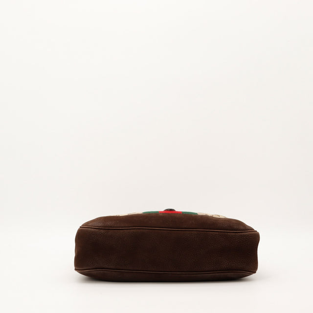 Gucci New Jackie vue du dessous fond cuir grené marron occasion authentique — AMANA Vintage