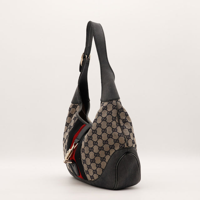 Sac Gucci Jackie toile monogrammée beige vue de dos occasion authentique — AMANA Vintage