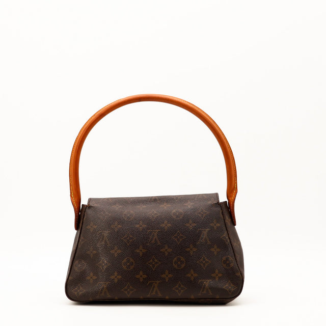 Vue de l'anse Louis Vuitton Mini Looping Toile Monogramme occasion authentique — AMANA Vintage
