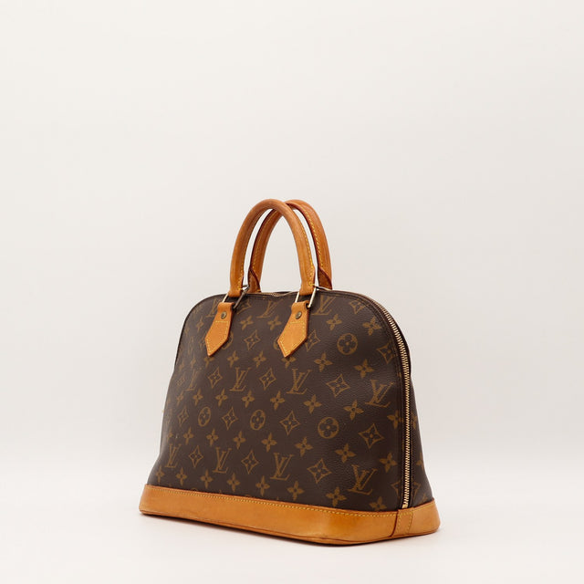 Sac Louis Vuitton Alma PM profil cuir vachette patiné occasion authentique — AMANA Vintage