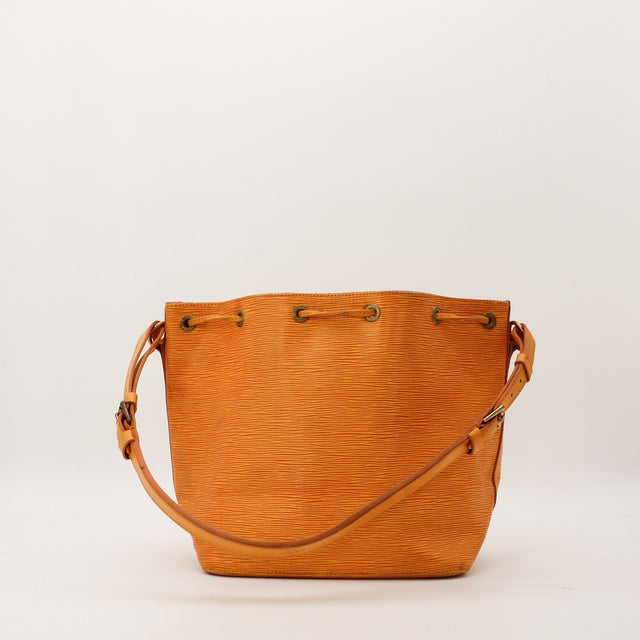 Louis Vuitton Noe Epi giallo vista posteriore con tracolla — AMANA Vintage