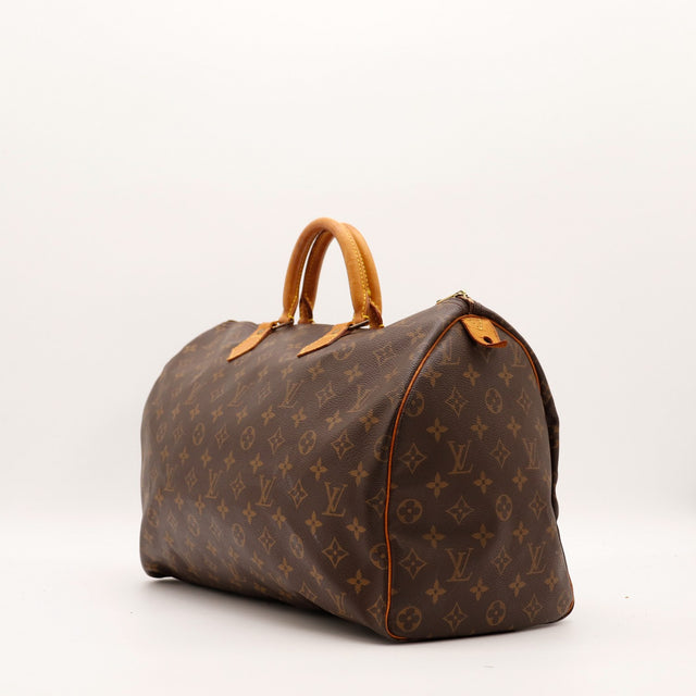 Louis Vuitton Speedy 40 vue de trois quarts toile Monogramme occasion — AMANA Vintage
