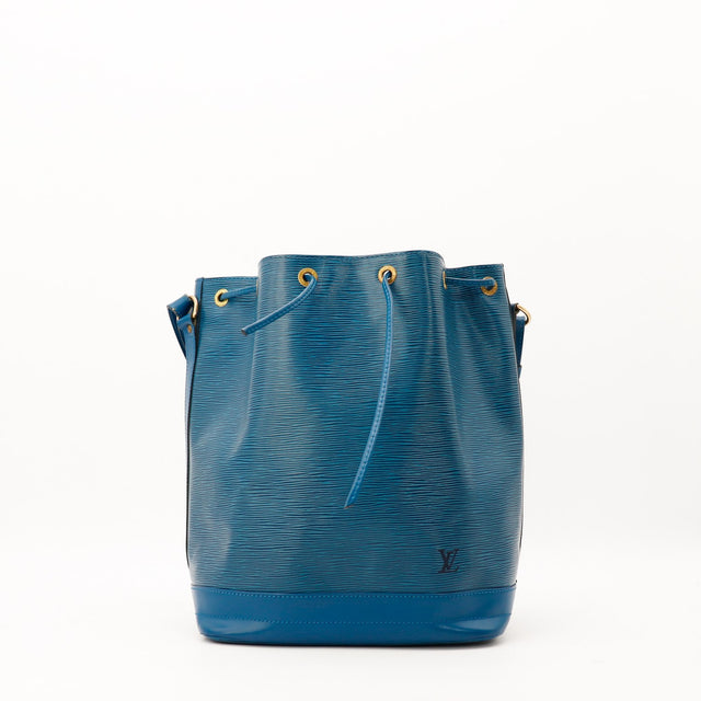 Sac Louis Vuitton Noe Epi bleu vue de face occasion authentique — AMANA Vintage
