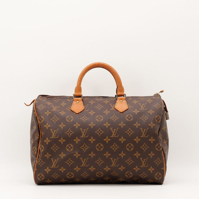 Vue de face Louis Vuitton Speedy 35 Toile Monogramme occasion authentique — AMANA Vintage